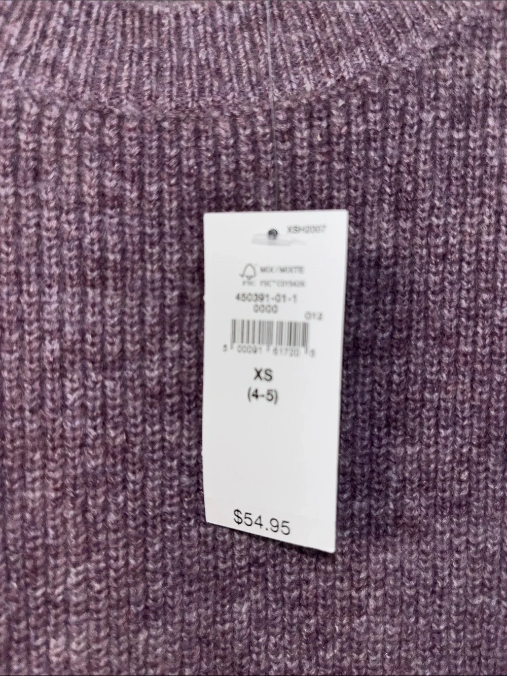 GAP Lilac/Purple Knit Pullover Dress with Front Pockets